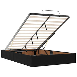 Ottoman sängram utan madrass svart 120x190 cm sammet