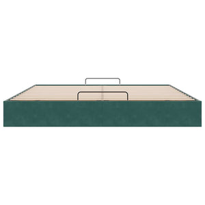 Ottoman sängram utan madrass mörkgrön 180x200 cm sammet