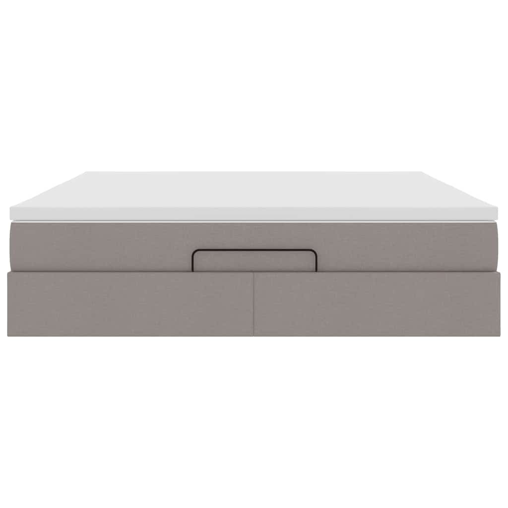 Ottoman sängram med madrass taupe 180x200 cm tyg