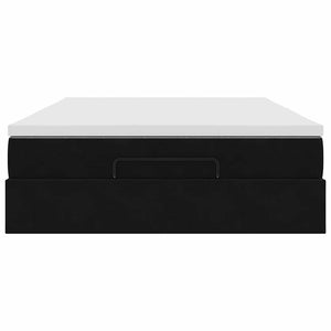 Ottoman sängram med madrass svart 140x200 cm sammet