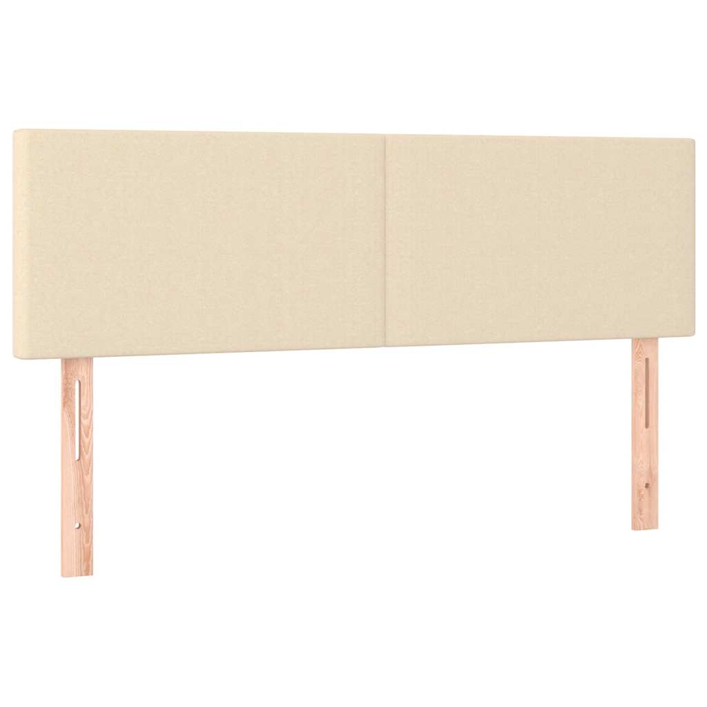 Ottomansk säng med madrass och LED-lampor gräddvit 140x200 cm