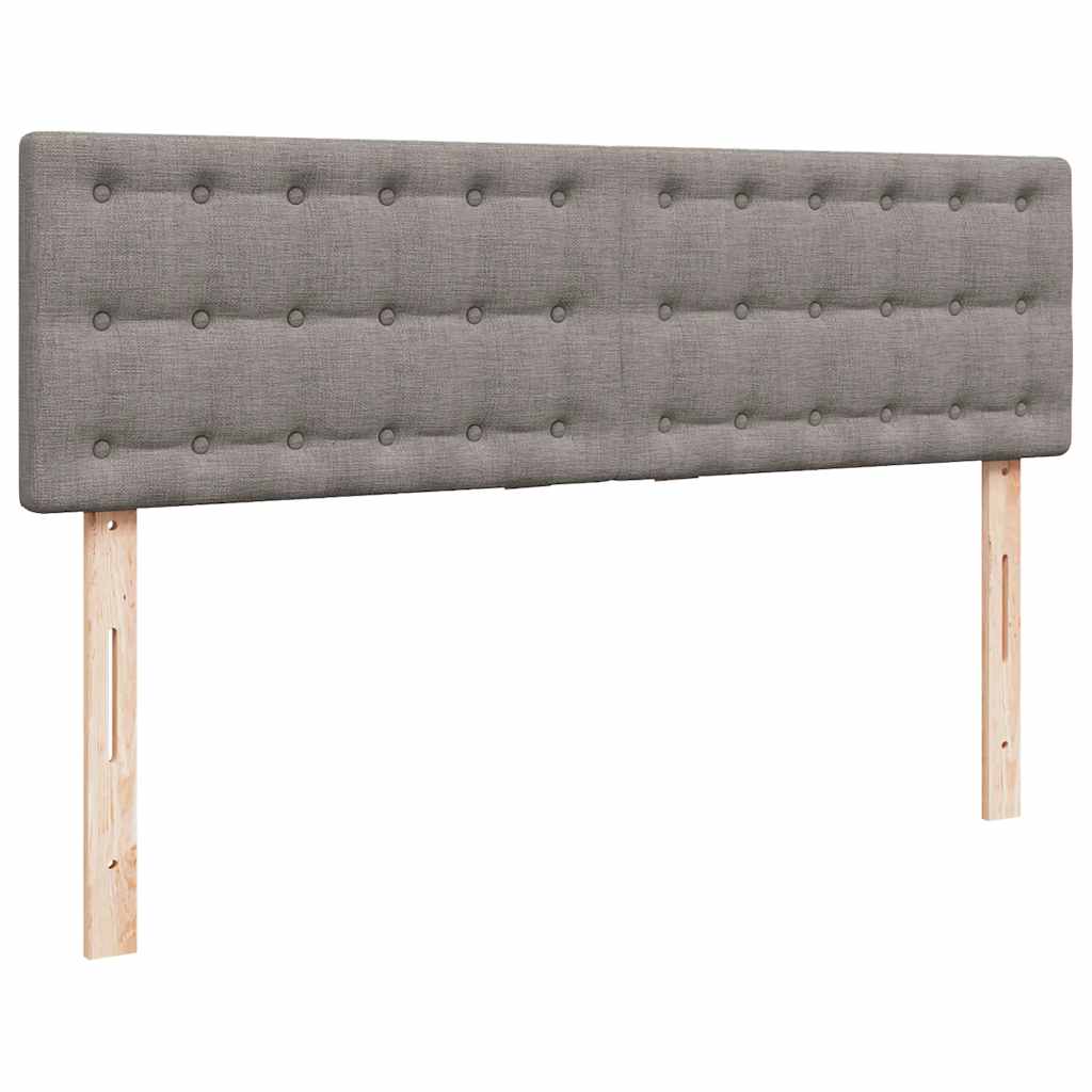 Ottoman säng med madrass och LED-lampor taupe 140x190 cm tyg