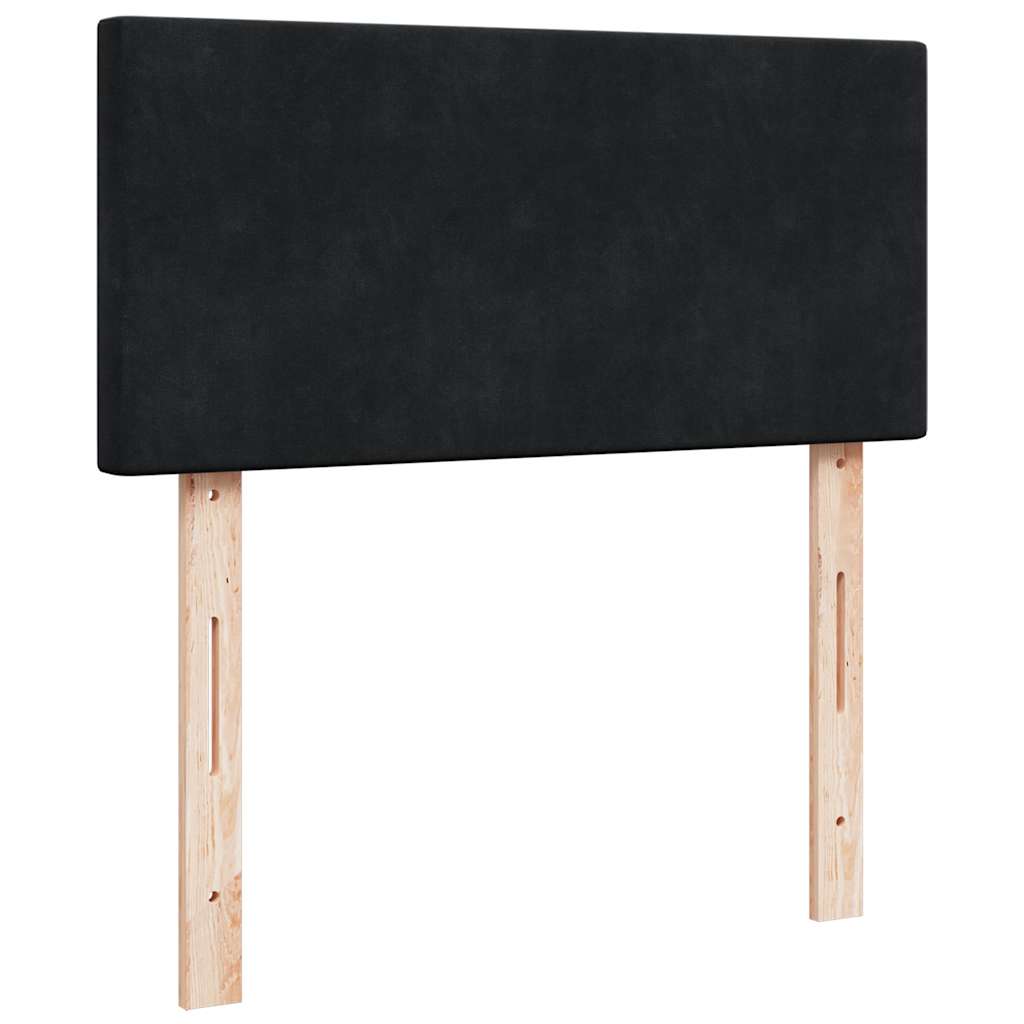 Ottomansk säng med madrass och LED-lampor svart 80x200cm sammet