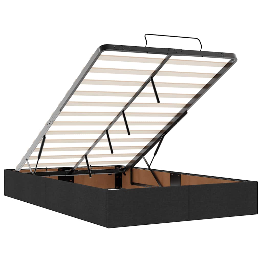 Ottoman sängram med madrass svart 120x200 cm tyg