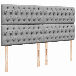 Ottoman sängram med madrass ljusgrå 160x200 cm tyg