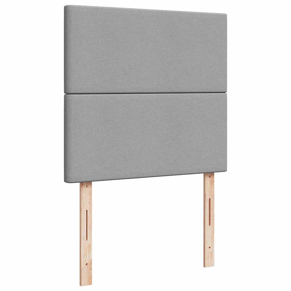 Ottoman sängram med madrass ljusgrå 100x200 cm tyg