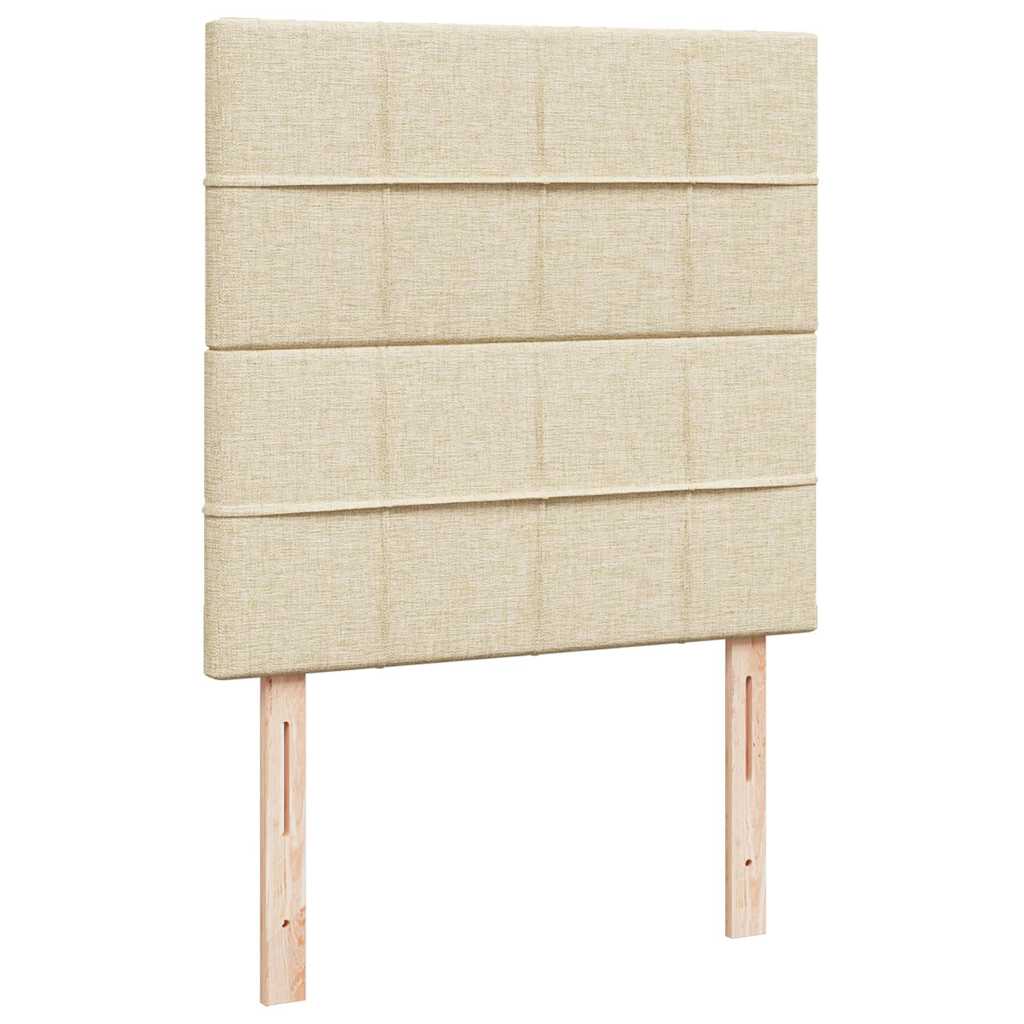 Ottoman sängram med madrass gräddvit 100x200 cm tyg