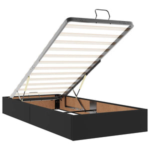 Ottomansk säng med madrasser&LEDs svart 160x200cm konstläder