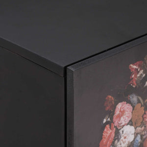 Sängbord med Dörr Svart 40 x 33 x 46 cm Massivt mangoträ