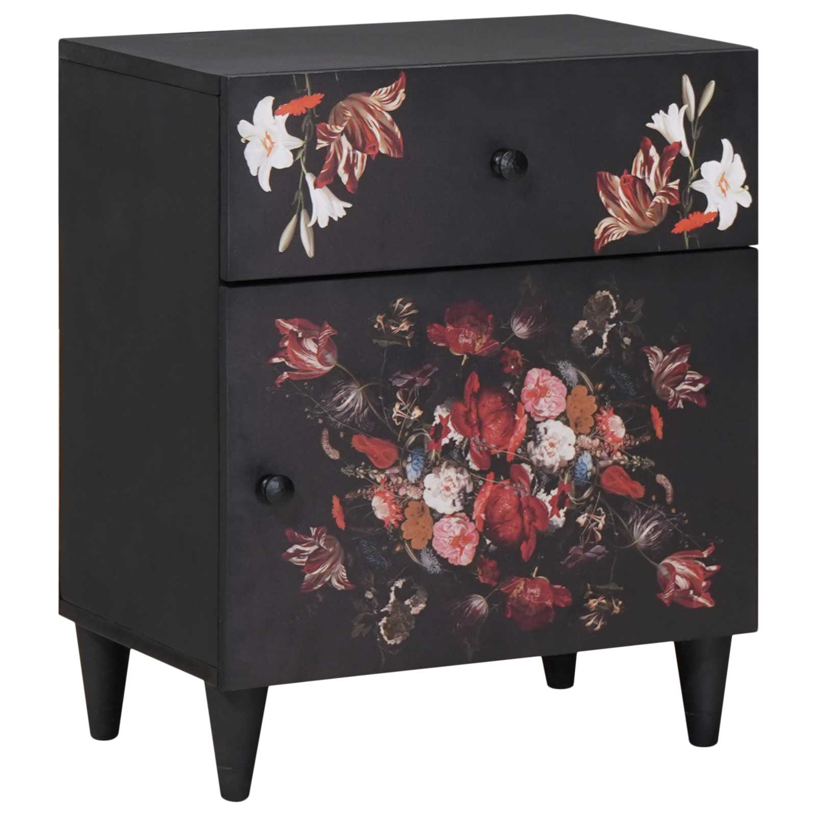 Sängbord Flerfärgsdesign 50 x 33 x 60 cm Massivt mangoträ