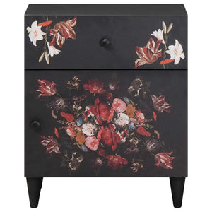 Sängbord Flerfärgsdesign 50 x 33 x 60 cm Massivt mangoträ