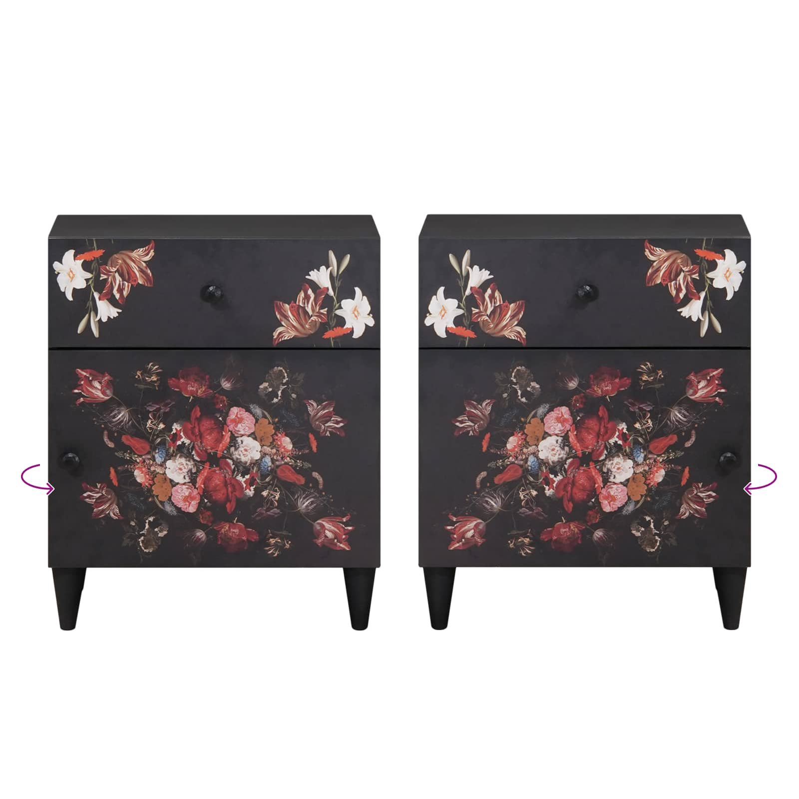 Sängbord Flerfärgsdesign 50 x 33 x 60 cm Massivt mangoträ