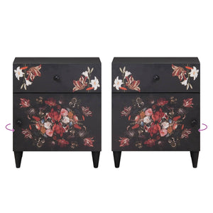 Sängbord Flerfärgsdesign 50 x 33 x 60 cm Massivt mangoträ