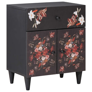 Sängbord Flerfärgsdesign 50 x 33 x 60 cm Massivt mangoträ