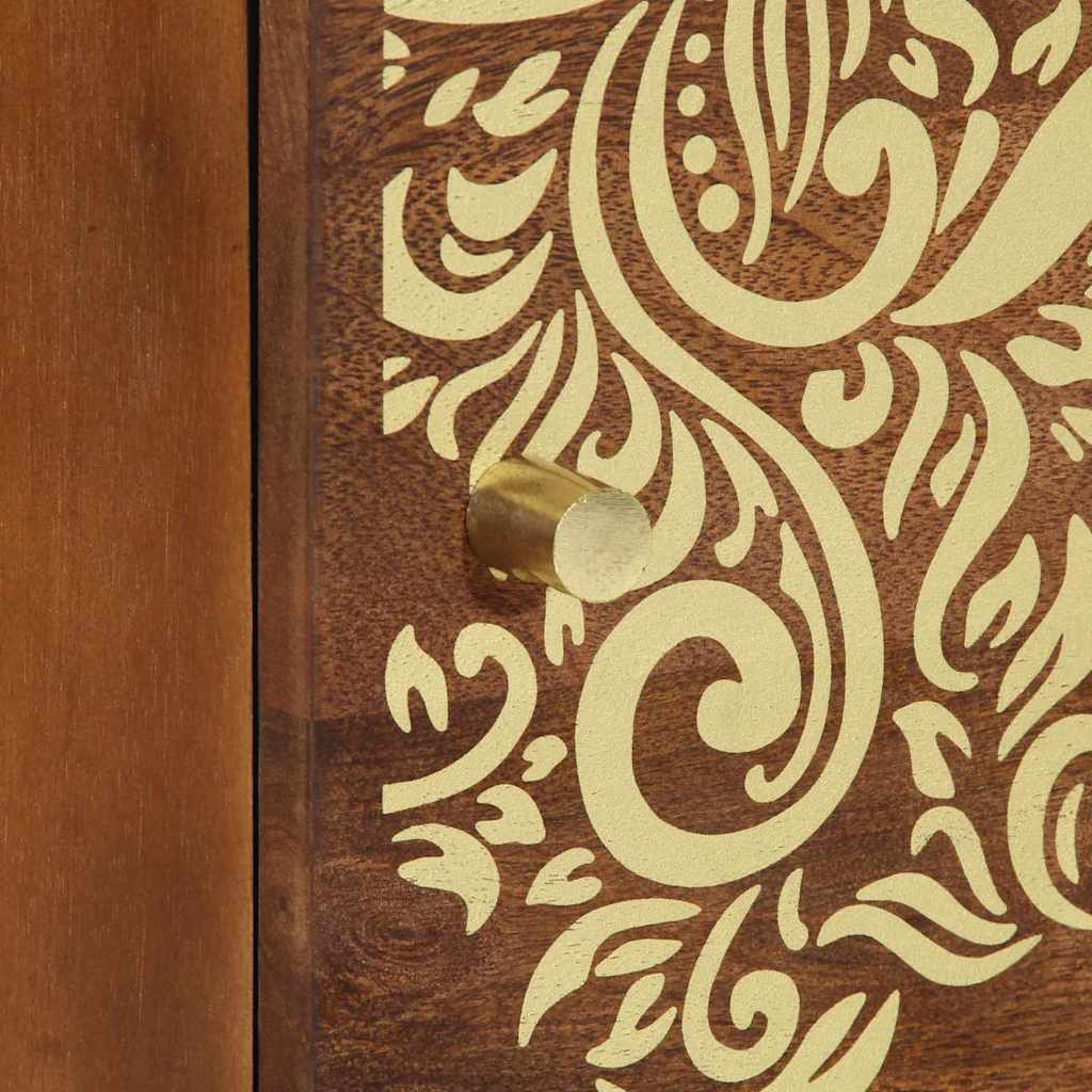 Sängbord med Dörr Honung brun 40 x 33 x 46 cm Massivt mangoträ