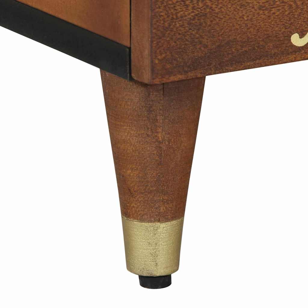 Sängbord med Dörr Honung brun 40 x 33 x 46 cm Massivt mangoträ