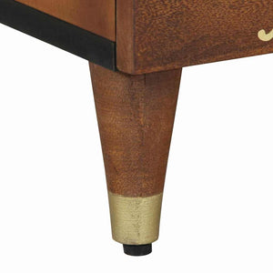 Sängbord med Dörr Honung brun 40 x 33 x 46 cm Massivt mangoträ