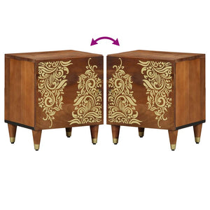 Sängbord med Dörr Honung brun 40 x 33 x 46 cm Massivt mangoträ