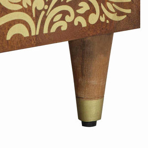 Sängbord med Dörr Honung brun 50 x 33 x 60 cm Massivt mangoträ