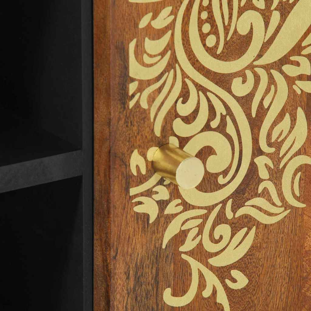 TV-skåp med hylla Honung brun 80 x 33 x 46 cm Massivt mangoträ