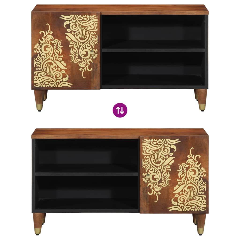 TV-skåp med hylla Honung brun 80 x 33 x 46 cm Massivt mangoträ