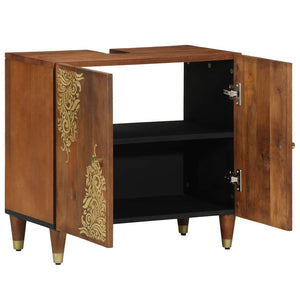 Diskbänksskåp Honung brun 62 x 33 x 58 cm Massivt mangoträ