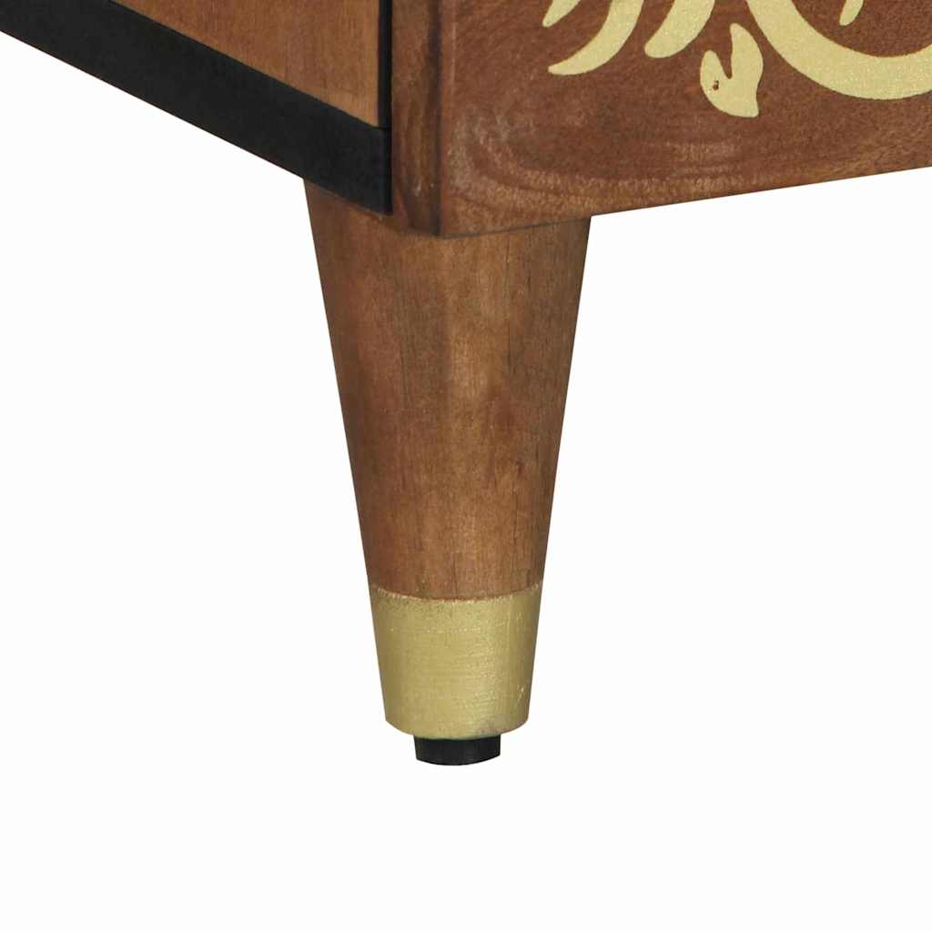 Skåp med låda med hylla Brun 60 x 33 x 100 cm Massivt mangoträ