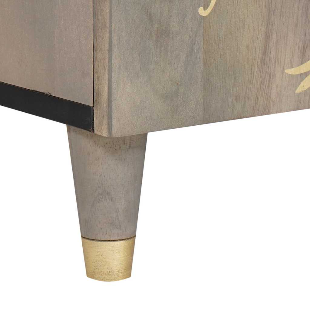 TV-skåp med låda med dörr Grå 105 x 33 x 46 cm Massivt mangoträ