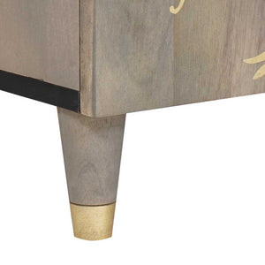 TV-skåp med låda med dörr Grå 105 x 33 x 46 cm Massivt mangoträ