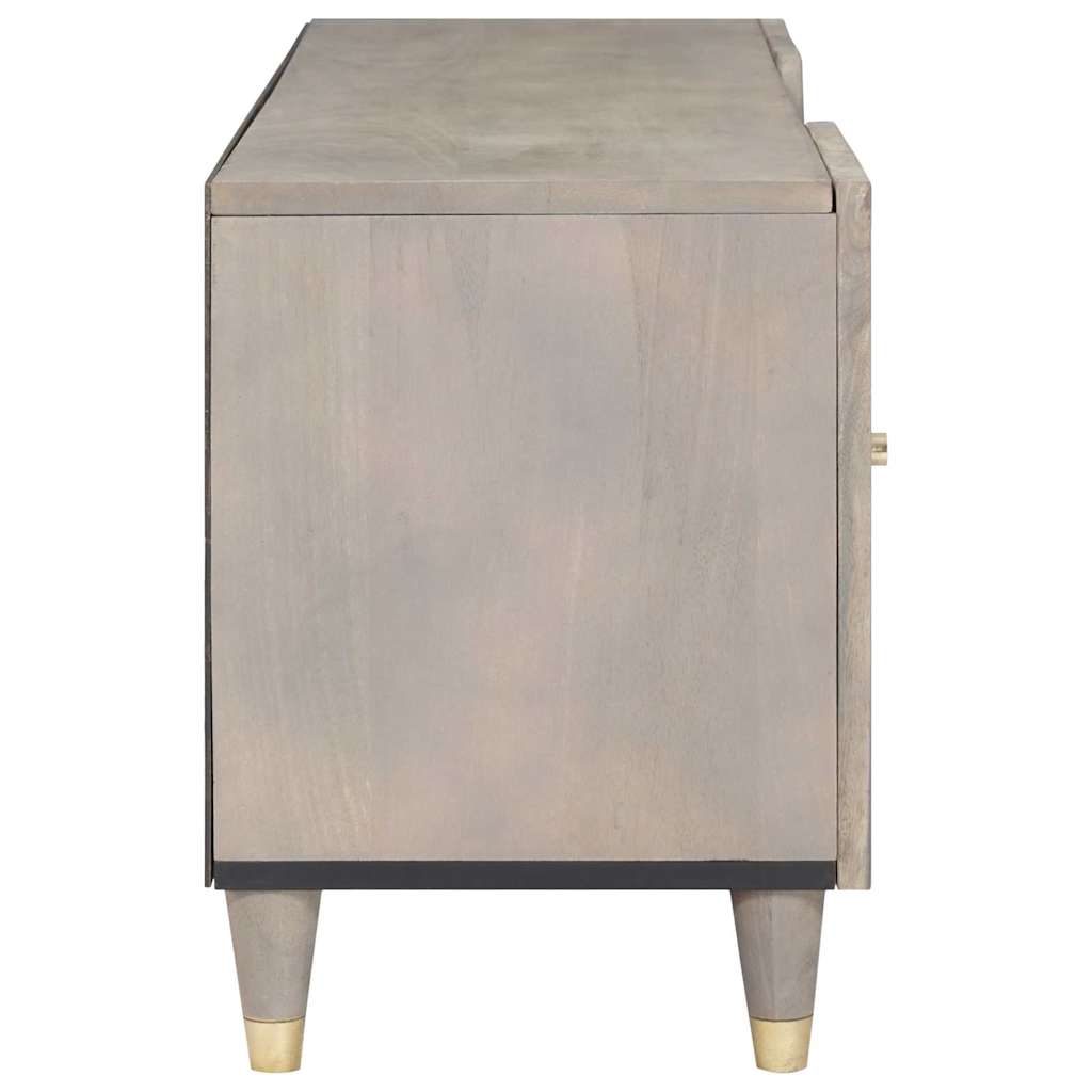 TV-skåp med låda med dörr Grå 105 x 33 x 46 cm Massivt mangoträ