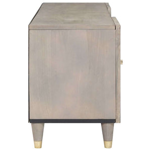 TV-skåp med låda med dörr Grå 105 x 33 x 46 cm Massivt mangoträ