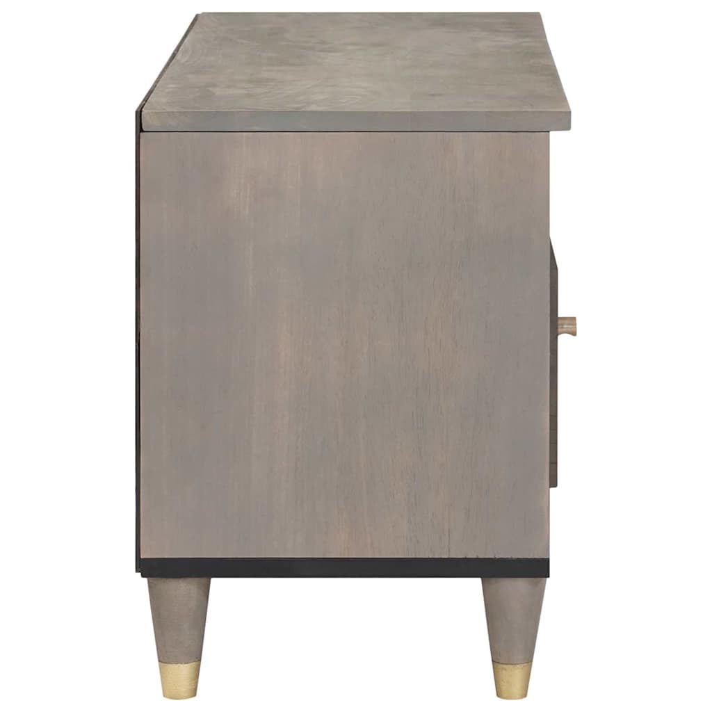 TV-skåp med låda med hylla Grå 80 x 33 x 46 cm Massivt mangoträ