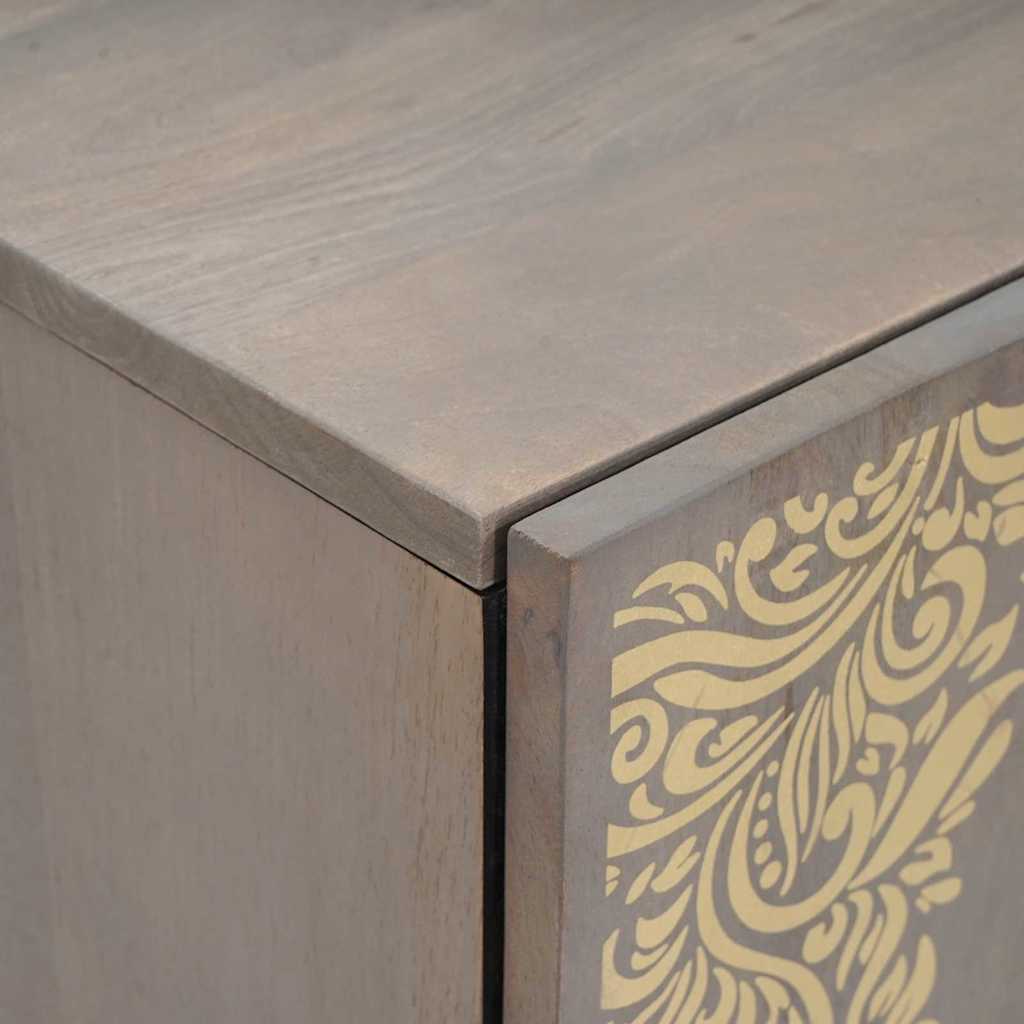 Diskbänksskåp med lagring Grå 62 x 33 x 58 cm Massivt mangoträ