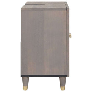 Diskbänksskåp med lagring Grå 62 x 33 x 58 cm Massivt mangoträ