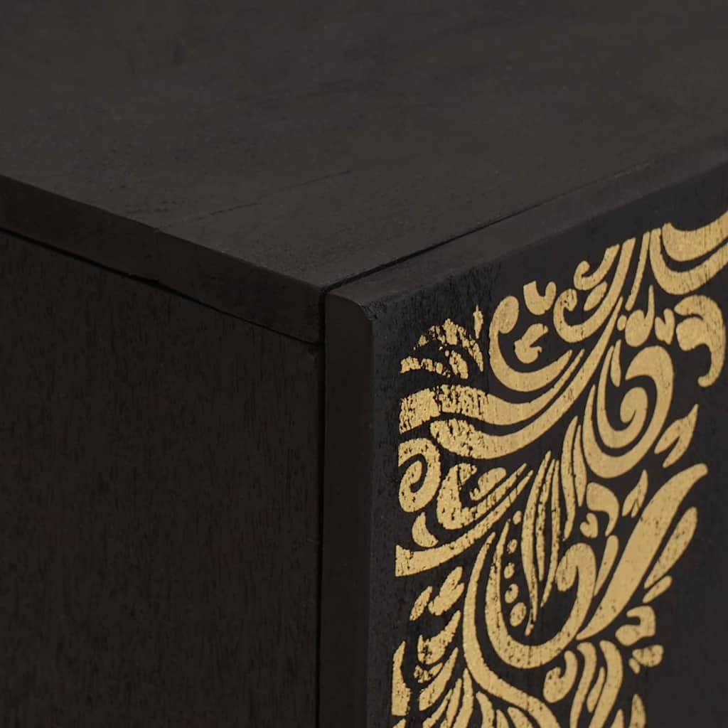 TV-skåp med hylla Svart 105 x 33 x 46 cm Massivt mangoträ