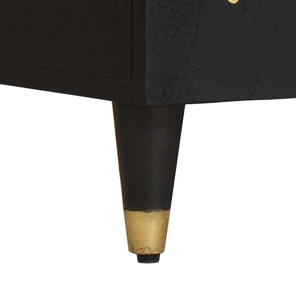 TV-skåp med hylla Svart 105 x 33 x 46 cm Massivt mangoträ