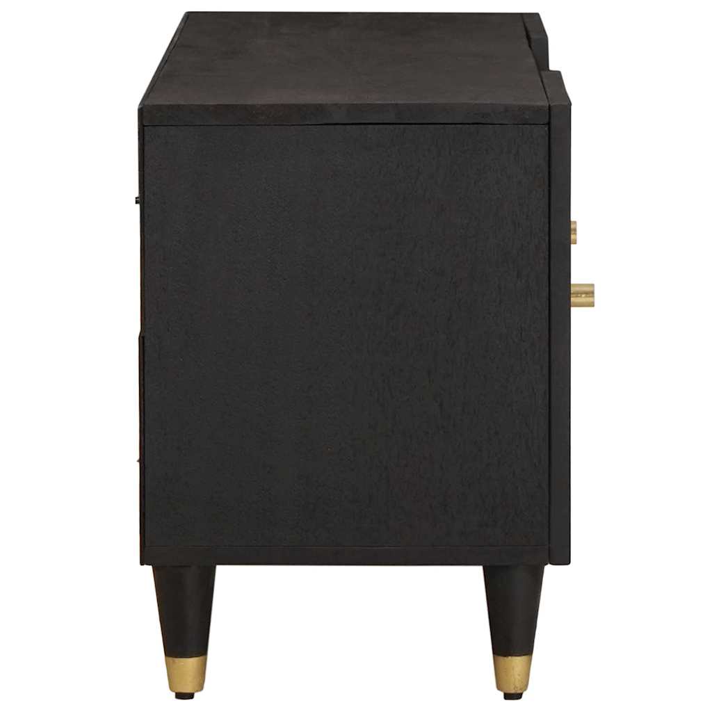 TV-skåp med hylla Svart 105 x 33 x 46 cm Massivt mangoträ