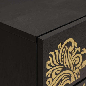 Sängbord med Dörr Svart 50 x 33 x 60 cm Massivt mangoträ