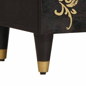 Sängbord med Dörr Svart 50 x 33 x 60 cm Massivt mangoträ