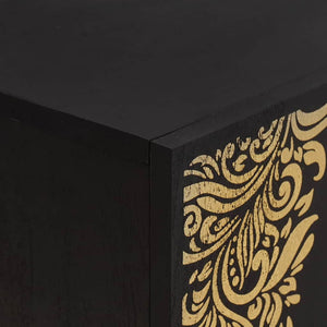 TV-skåp med låda Svart 105 x 33 x 46 cm Massivt mangoträ