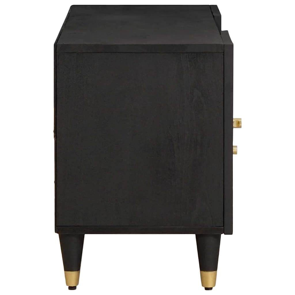 TV-skåp med låda Svart 105 x 33 x 46 cm Massivt mangoträ