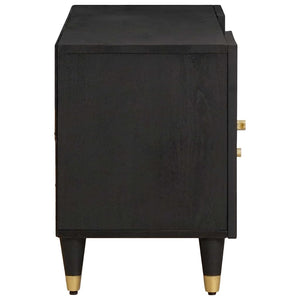 TV-skåp med låda Svart 105 x 33 x 46 cm Massivt mangoträ