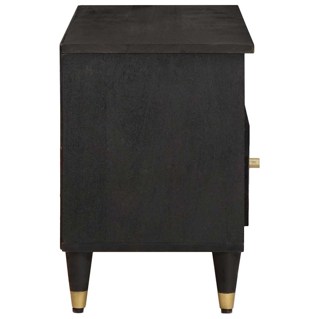 TV-skåp med låda Svart 100 x 33 x 46 cm Massivt mangoträ