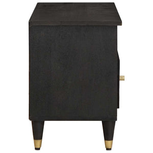 TV-skåp med låda Svart 100 x 33 x 46 cm Massivt mangoträ