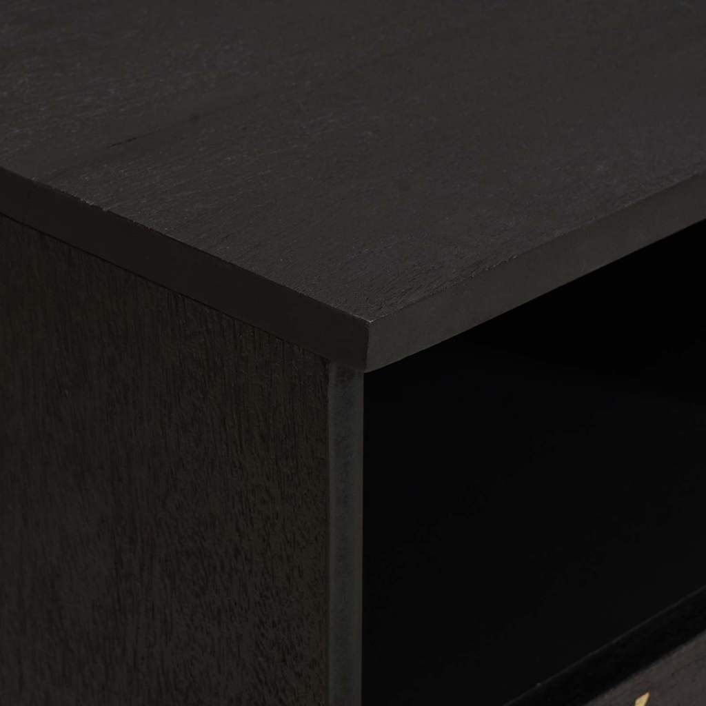 TV-skåp med låda Svart 100 x 33 x 46 cm Massivt mangoträ