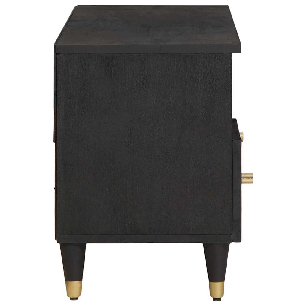 TV-skåp med låda Svart 100 x 33 x 46 cm Massivt mangoträ