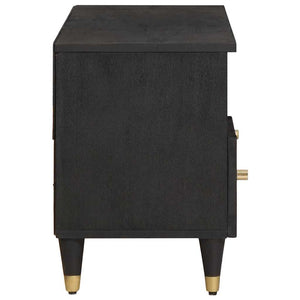 TV-skåp med låda Svart 100 x 33 x 46 cm Massivt mangoträ