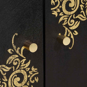 Diskbänksskåp med dörr Svart 62 x 33 x 58 cm Massivt mangoträ