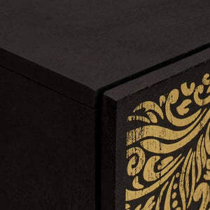 Sideboard med hylla Svart 40 x 33 x 75 cm Massivt mangoträ