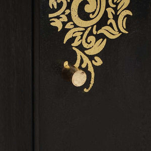 Sideboard med hylla Svart 40 x 33 x 75 cm Massivt mangoträ